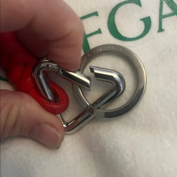 Bottega Veneta red leather and silver keychain or bag charm - Picture 6 of 11